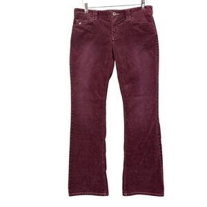 American Eagle Pants Womens 8 Burgundy Corduroy Flare Cotton Stretch Cords Retro